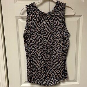Etcetera Beige and Black Geometric Sleeveless Camisole